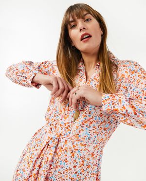 Robes - Robe rose &agrave; imprim&eacute;