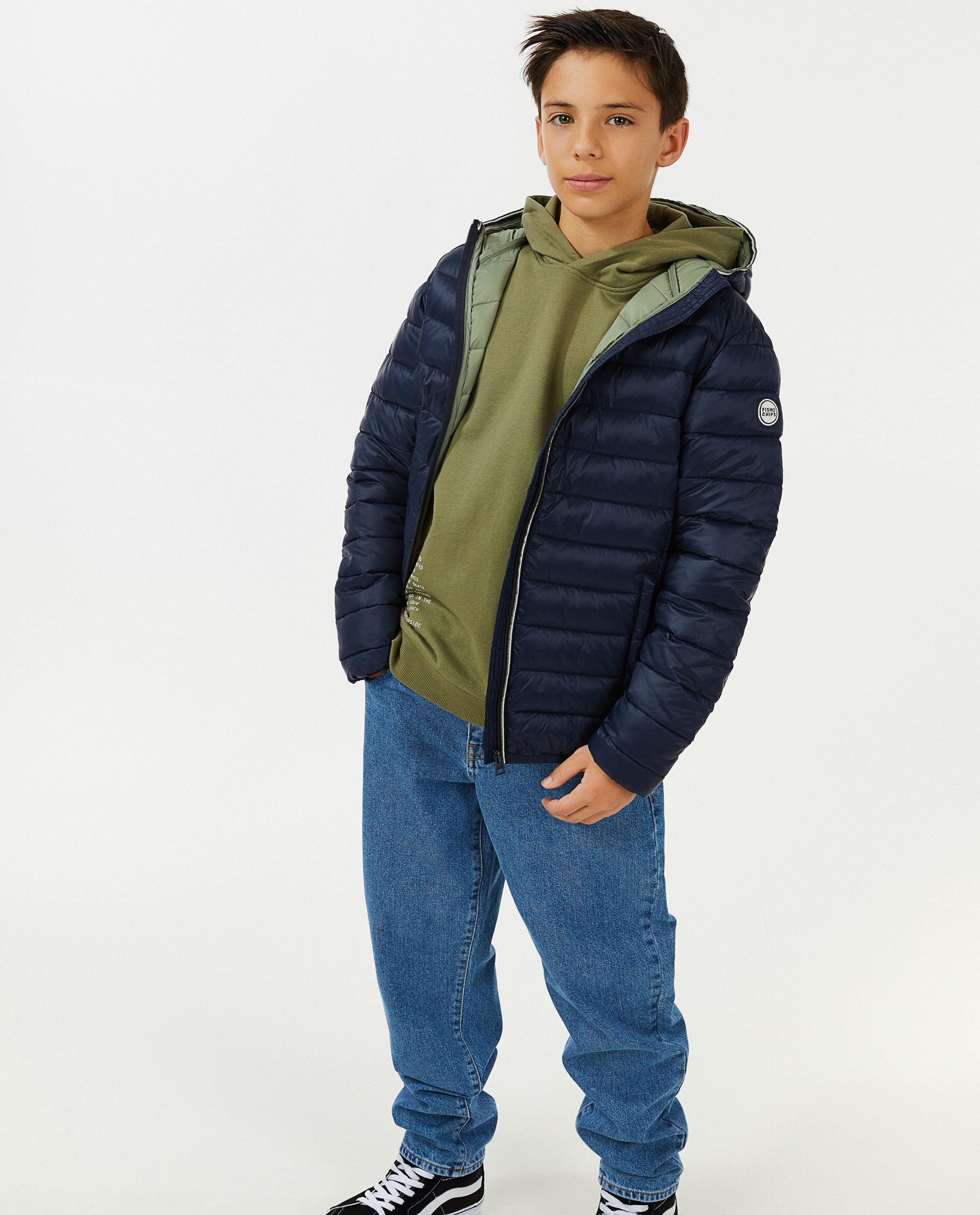 Quilted jas, 7-14 jaar - Fish & Chips