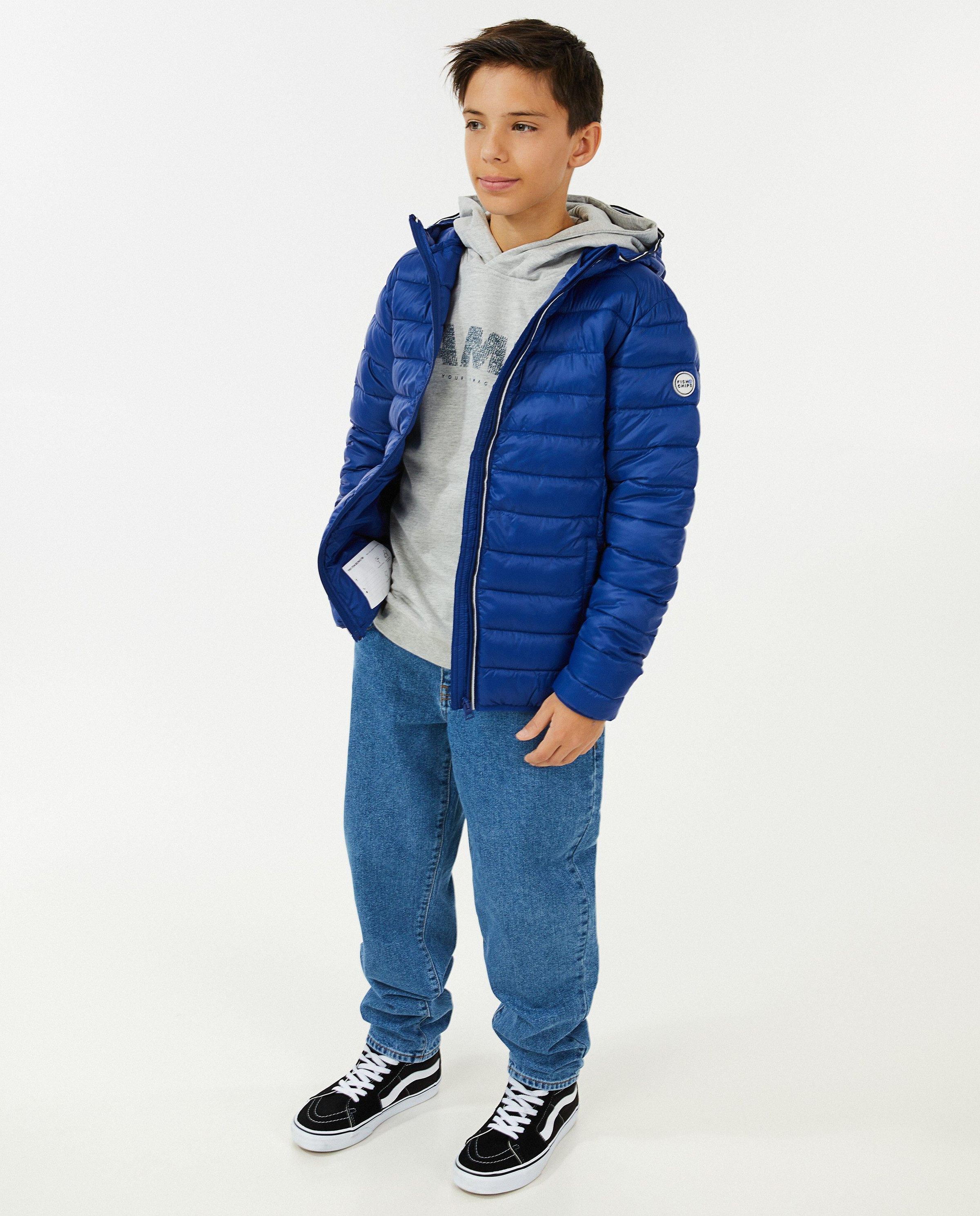 Quilted jas, 7-14 jaar - Fish & Chips