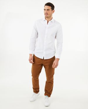 Broeken - Beige chino, regular fit