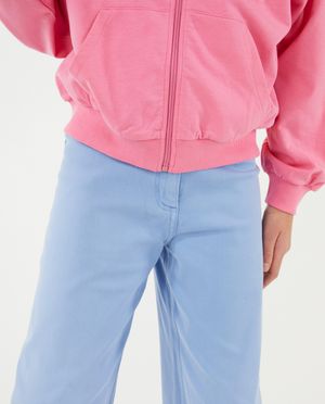 Broeken - Blauwe broek, flared fit