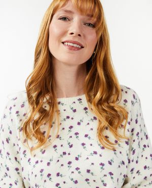 Pulls - Pull avec imprim&eacute; fleuri