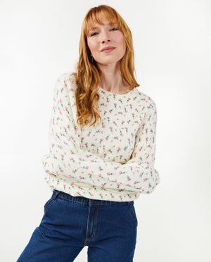 Pulls - Pull avec imprim&eacute; fleuri