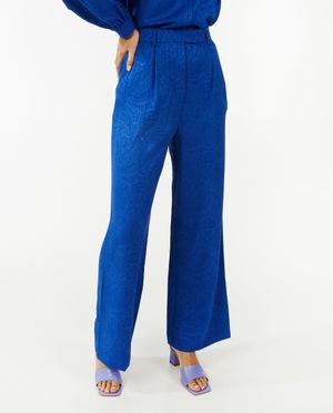 Broeken - Jacquard broek, wide leg fit