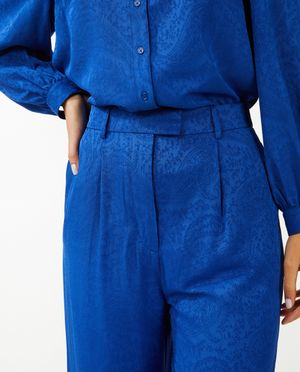 Broeken - Jacquard broek, wide leg fit