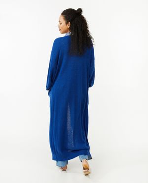 Cardigan - Blauwe cardigan, lange fit