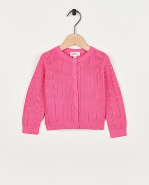 Roze cardigan met ajour - Cuddles and Smiles