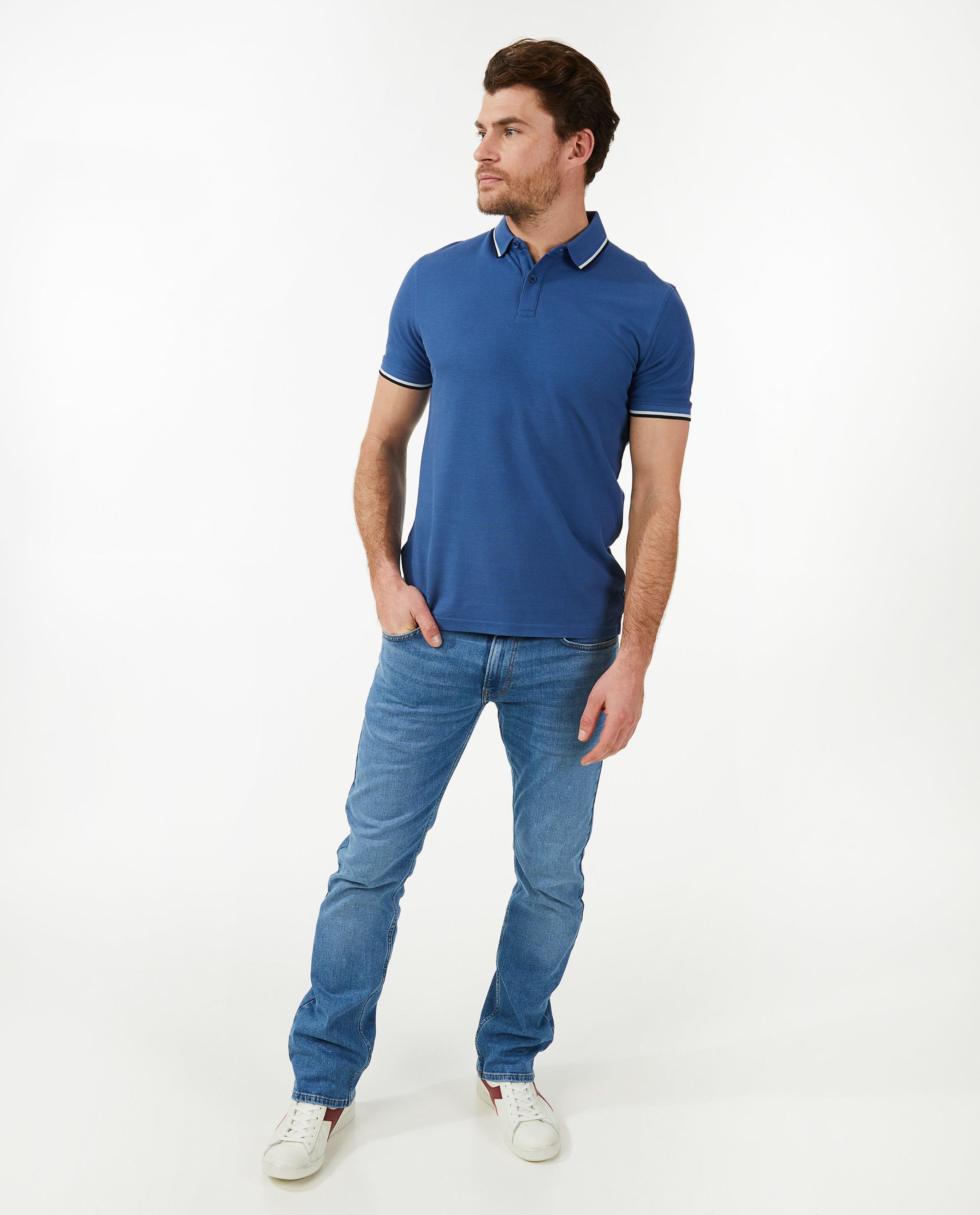 Polo met streepaccenten - Quarterback