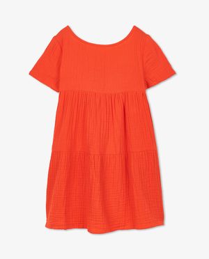 Robes - Robe rouge en t&eacute;tra