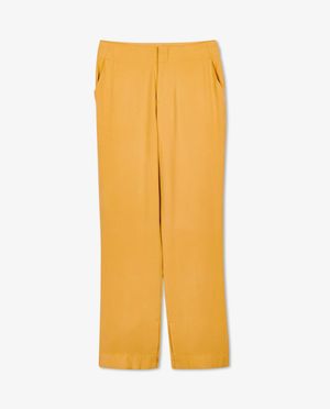 Pantalons - Pantalon jaune, coupe &agrave; jambes larges