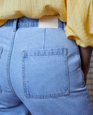 Jeans - Blauwe jeans, wide leg fit
