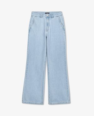 Jeans - Jeans bleu &agrave; jambes larges