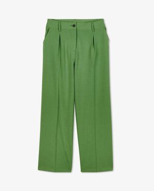 Broeken - Groene broek, straight fit