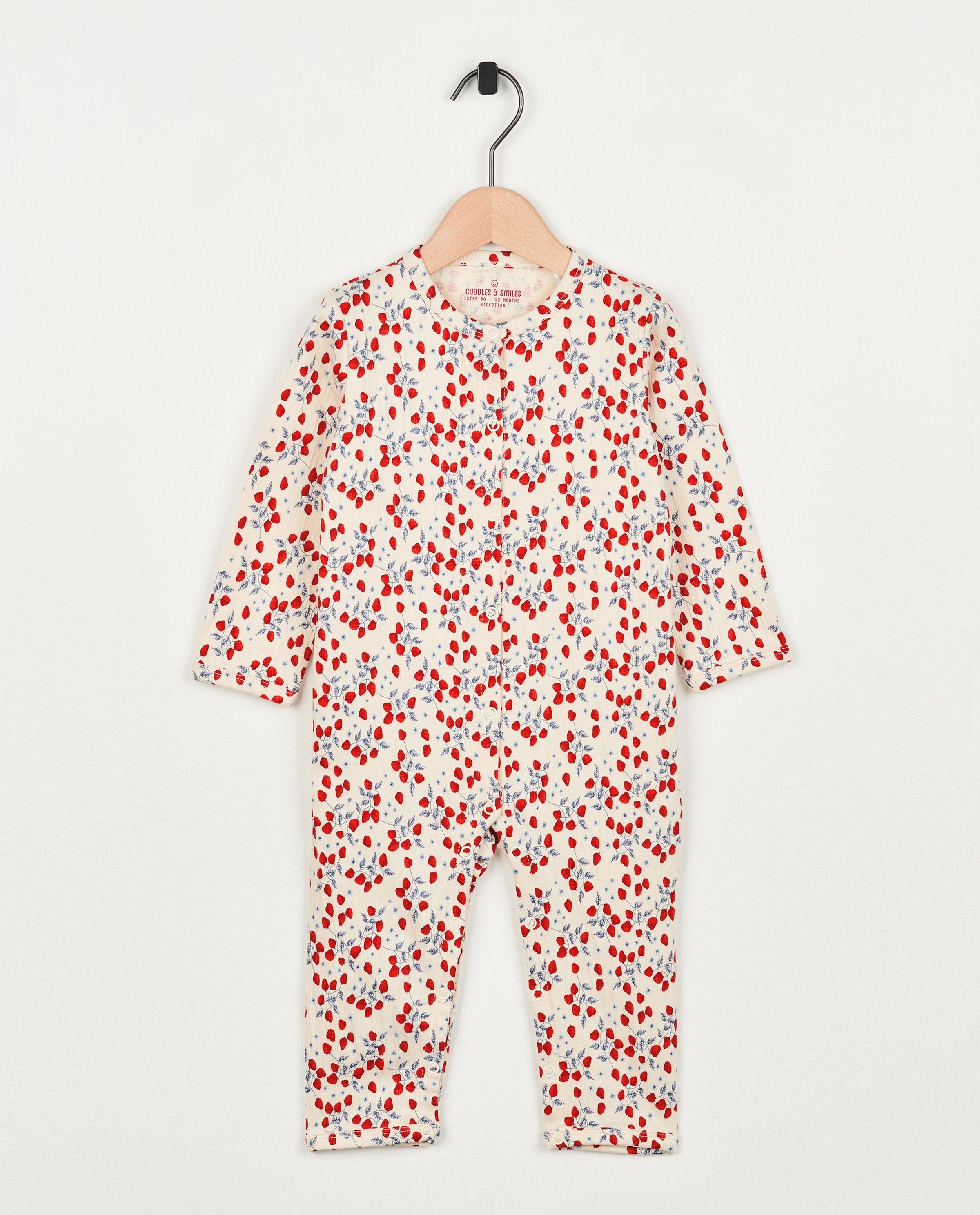 Kruippakje met aardbeiprint - Cuddles and Smiles