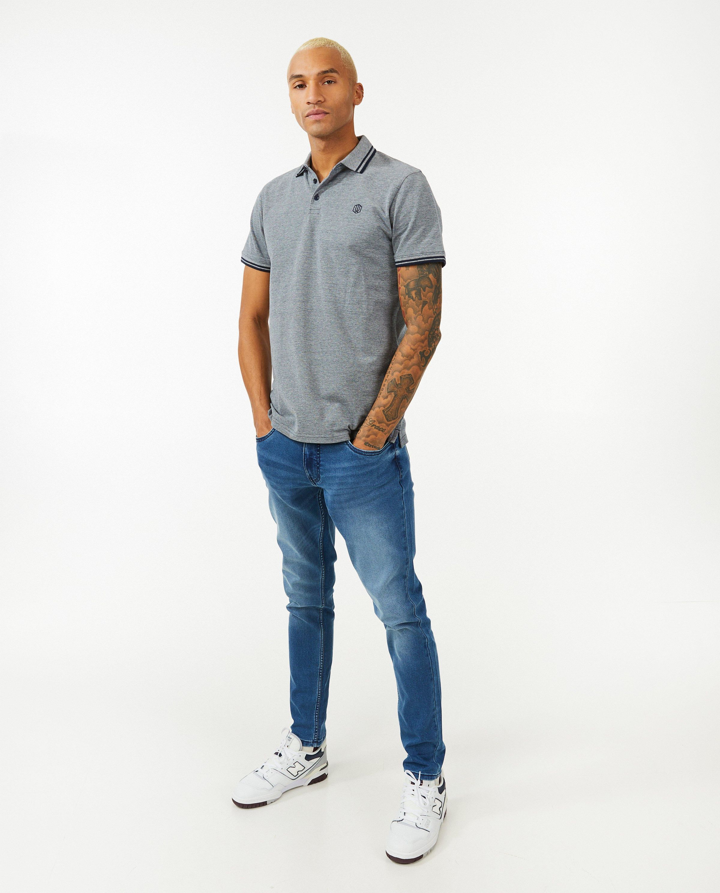 Polo met streepaccenten - Quarterback