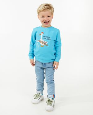 Blauwe sweater met print - Hampton Bays