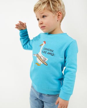 Sweaters - Blauwe sweater met print