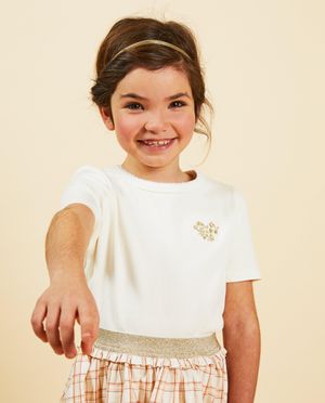 T-shirt blanc brod&eacute;, Communion - Milla Star