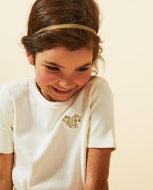 T-shirts - T-shirt blanc brod&eacute;, Communion