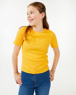 T-shirts - T-shirt jaune avec broderie