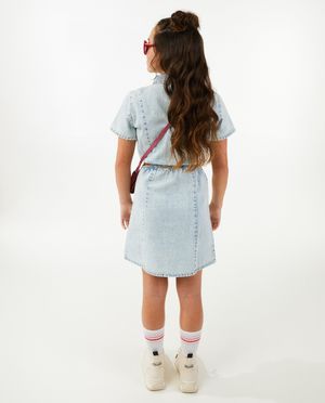 Robes - Robe en jeans avec des d&eacute;coupes