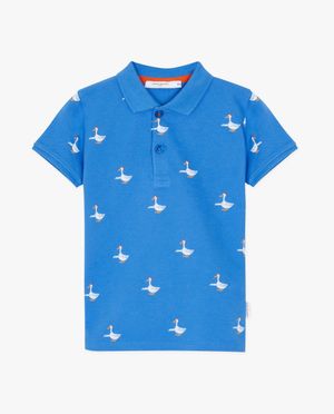 Polos - Polo bleu avec des broderies