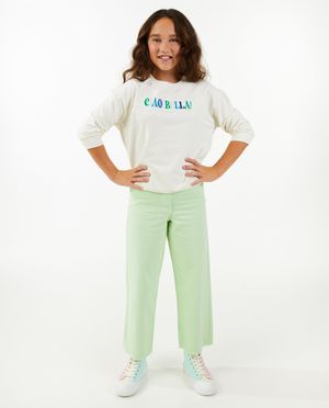 Groene broek, wide leg fit - Fish & Chips