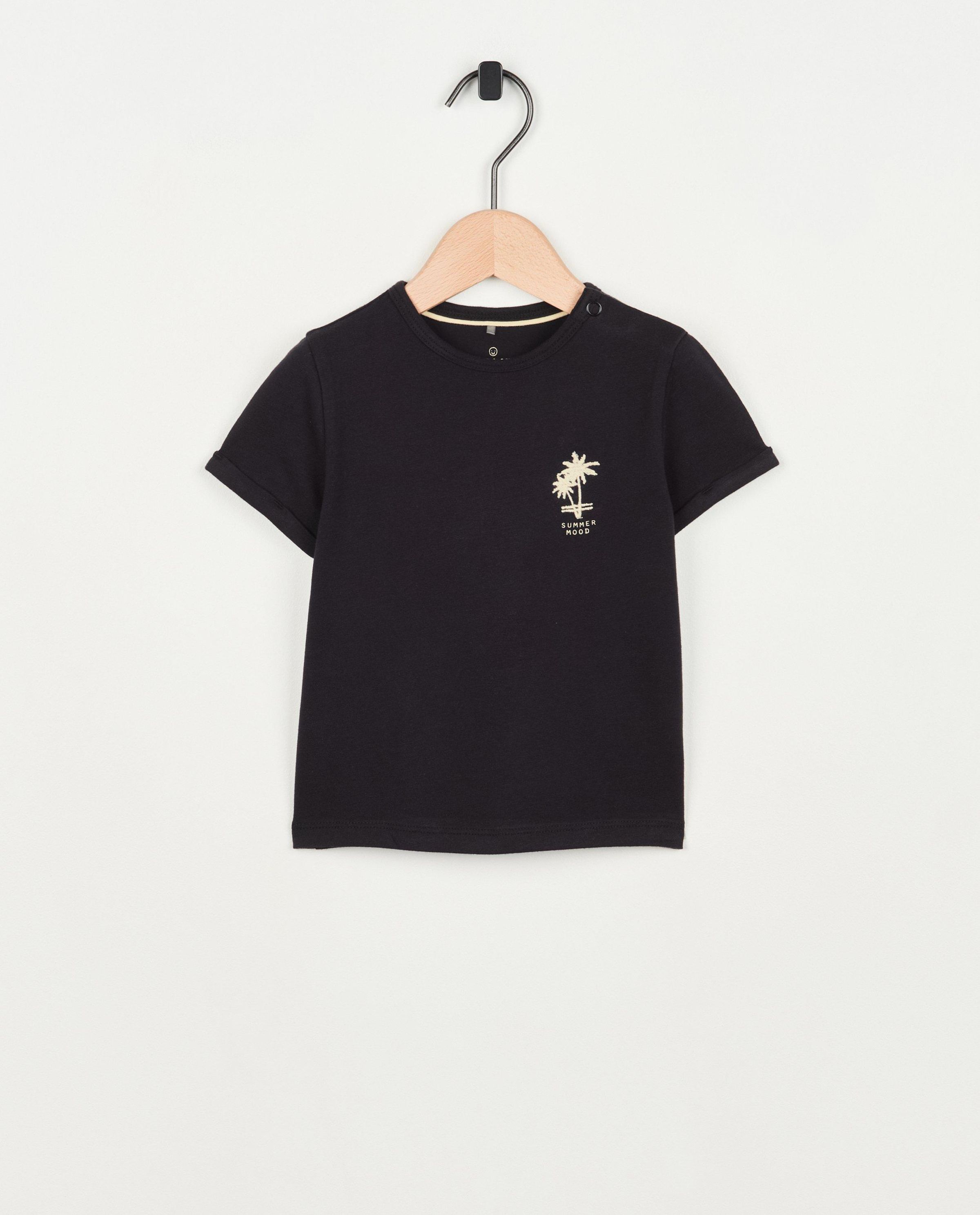 Zwart T-shirt met borduursel - Cuddles and Smiles