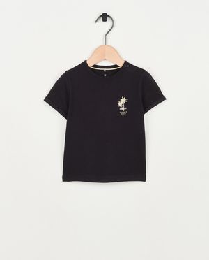 Zwart T-shirt met borduursel - Cuddles and Smiles