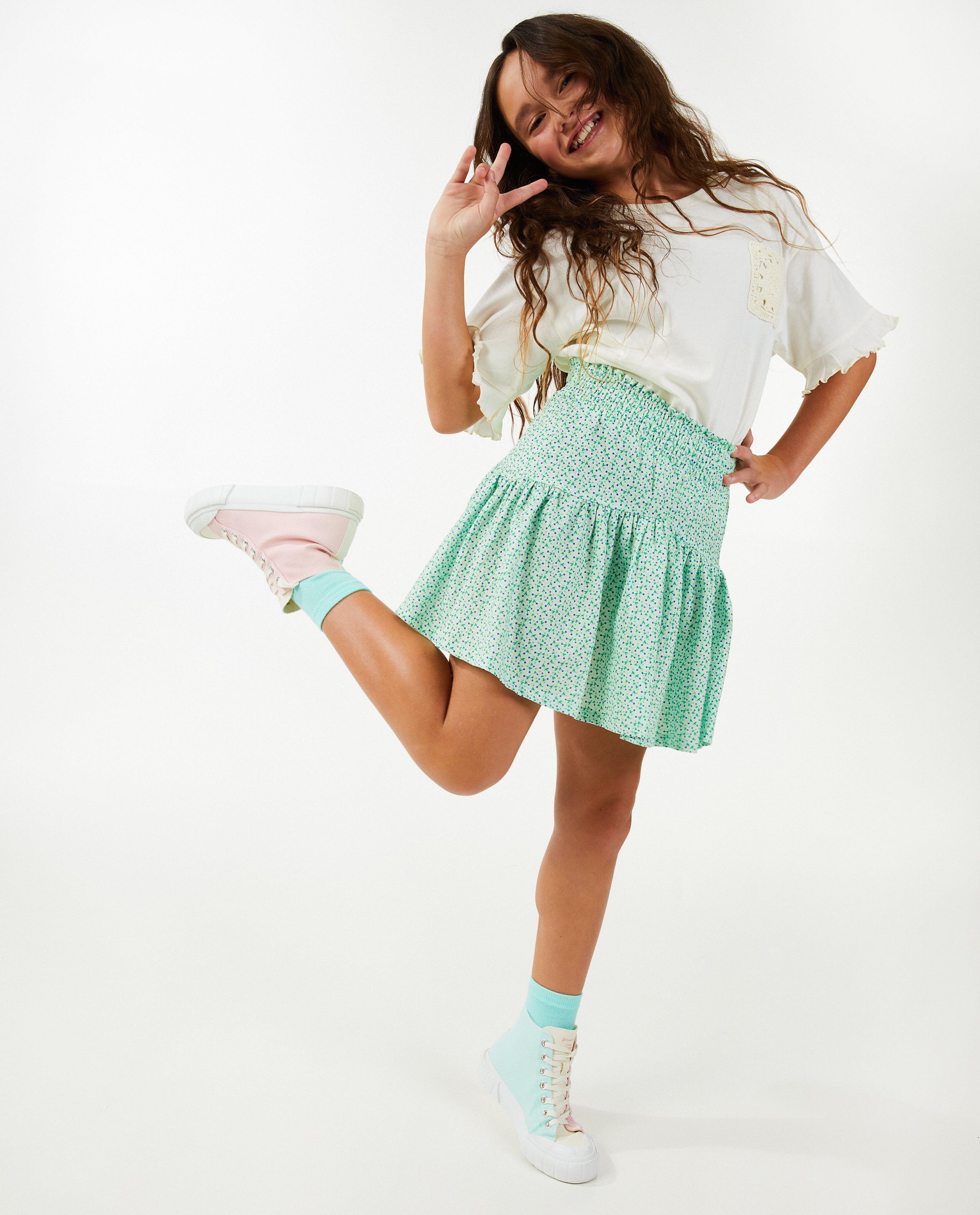 Groene rok met print - Fish & Chips