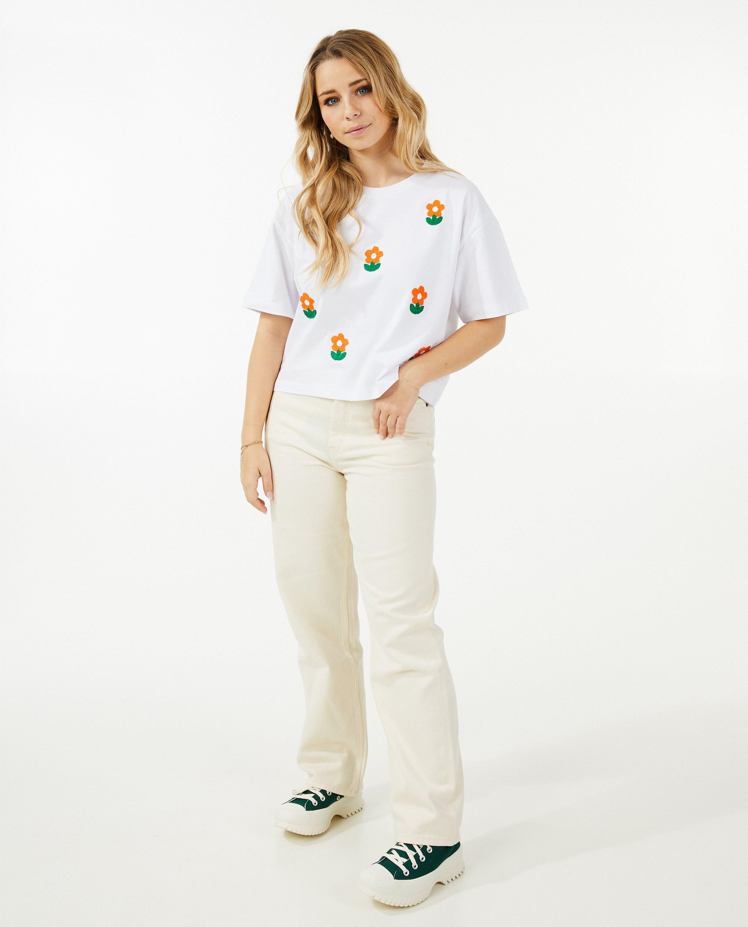 Wit T-shirt met bloemen - Steffi Mercie