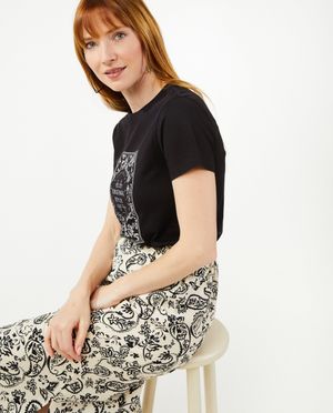 T-shirts - T-shirt noir &agrave; imprim&eacute;