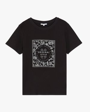 T-shirts - T-shirt noir &agrave; imprim&eacute;