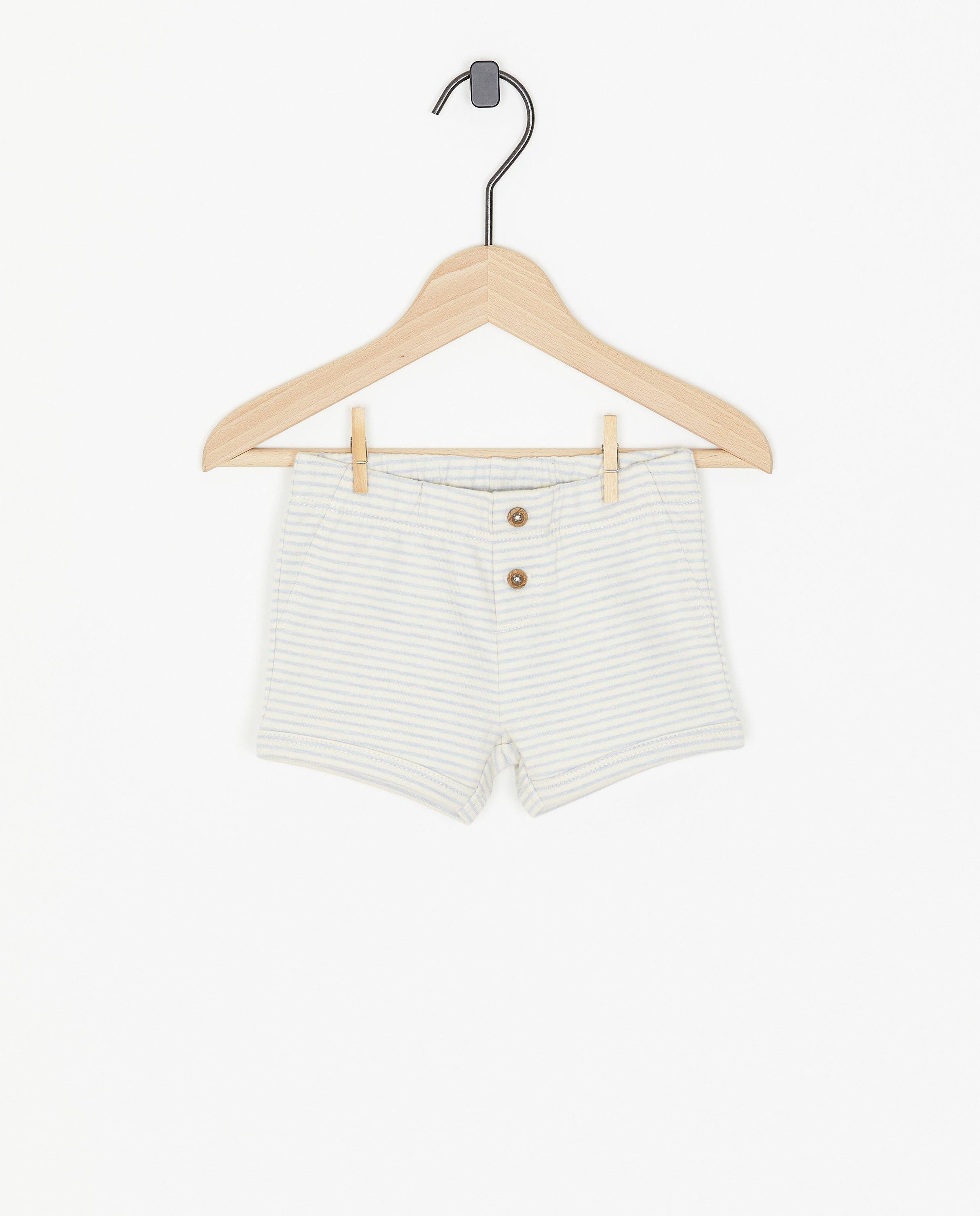 Short blanc ray&eacute; - Newborn 50-68