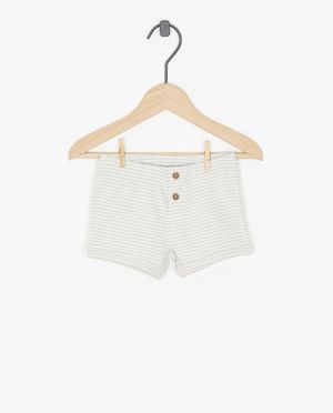 Short blanc ray&eacute; - Newborn 50-68