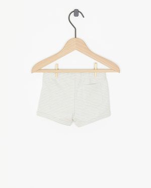 Shorts - Short blanc ray&eacute;