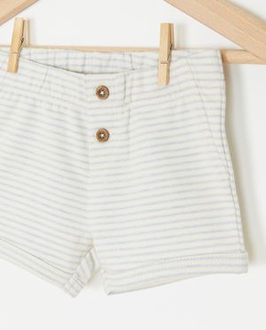 Shorts - Short blanc ray&eacute;