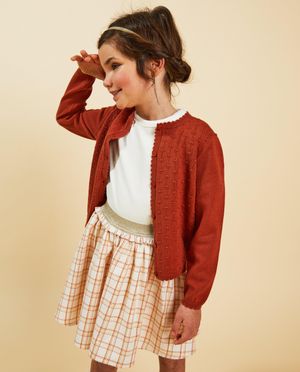 Cardigan - Roodbruine cardigan, Communie
