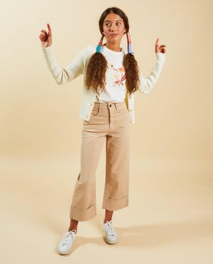 Ecru cardigan met rib, Communie - Milla Star