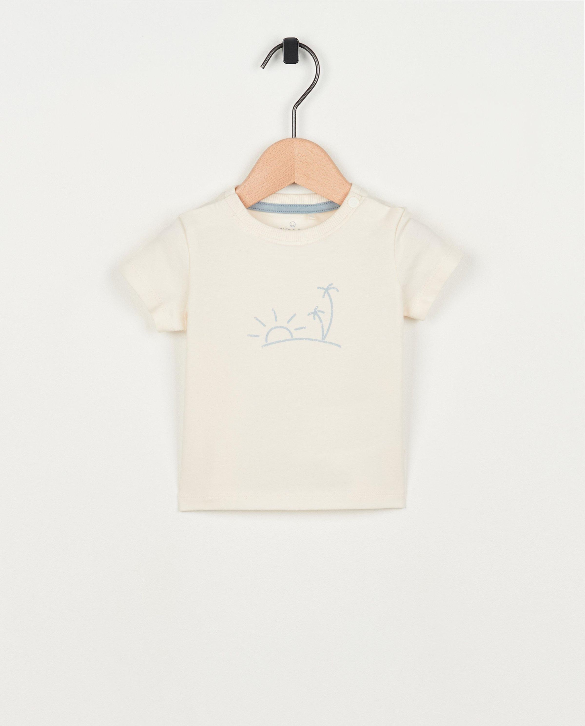 Wit T-shirt met print - Newborn 50-68