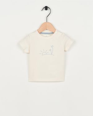 Wit T-shirt met print - Newborn 50-68