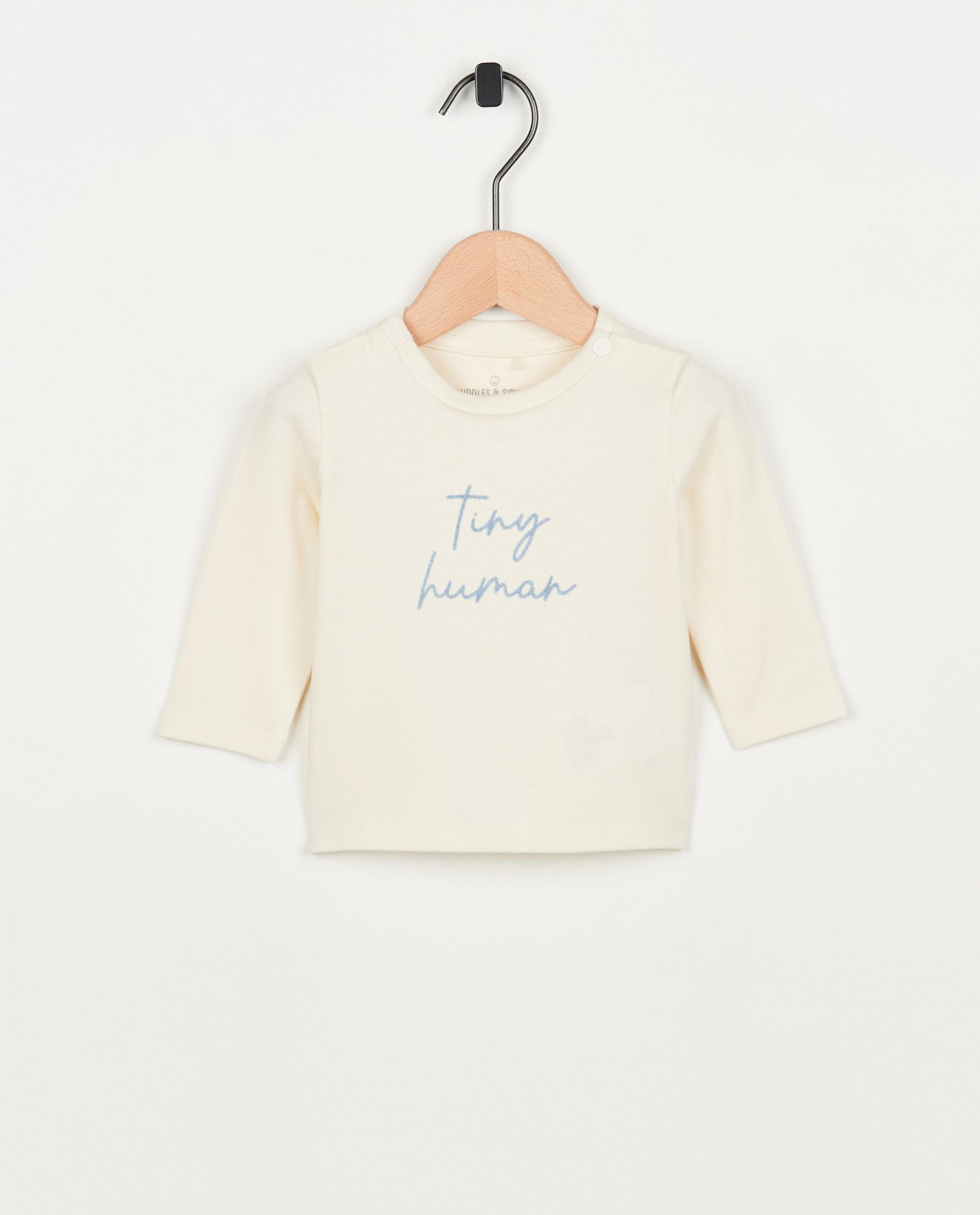 T-shirt &agrave; manches longues avec inscription - Newborn 50-68