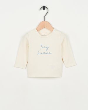 T-shirt &agrave; manches longues avec inscription - Newborn 50-68