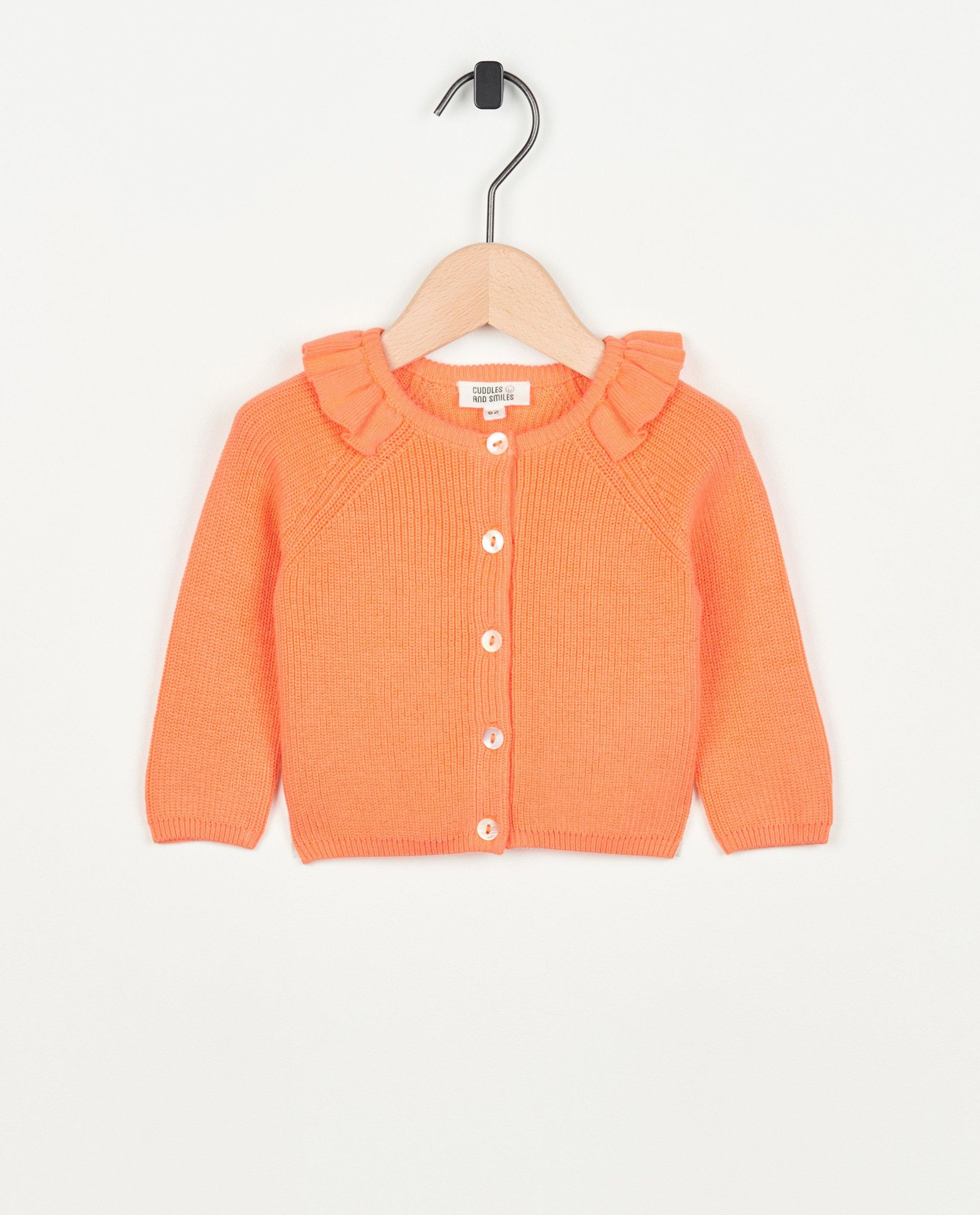 Oranje gebreide cardigan - Newborn 50-68
