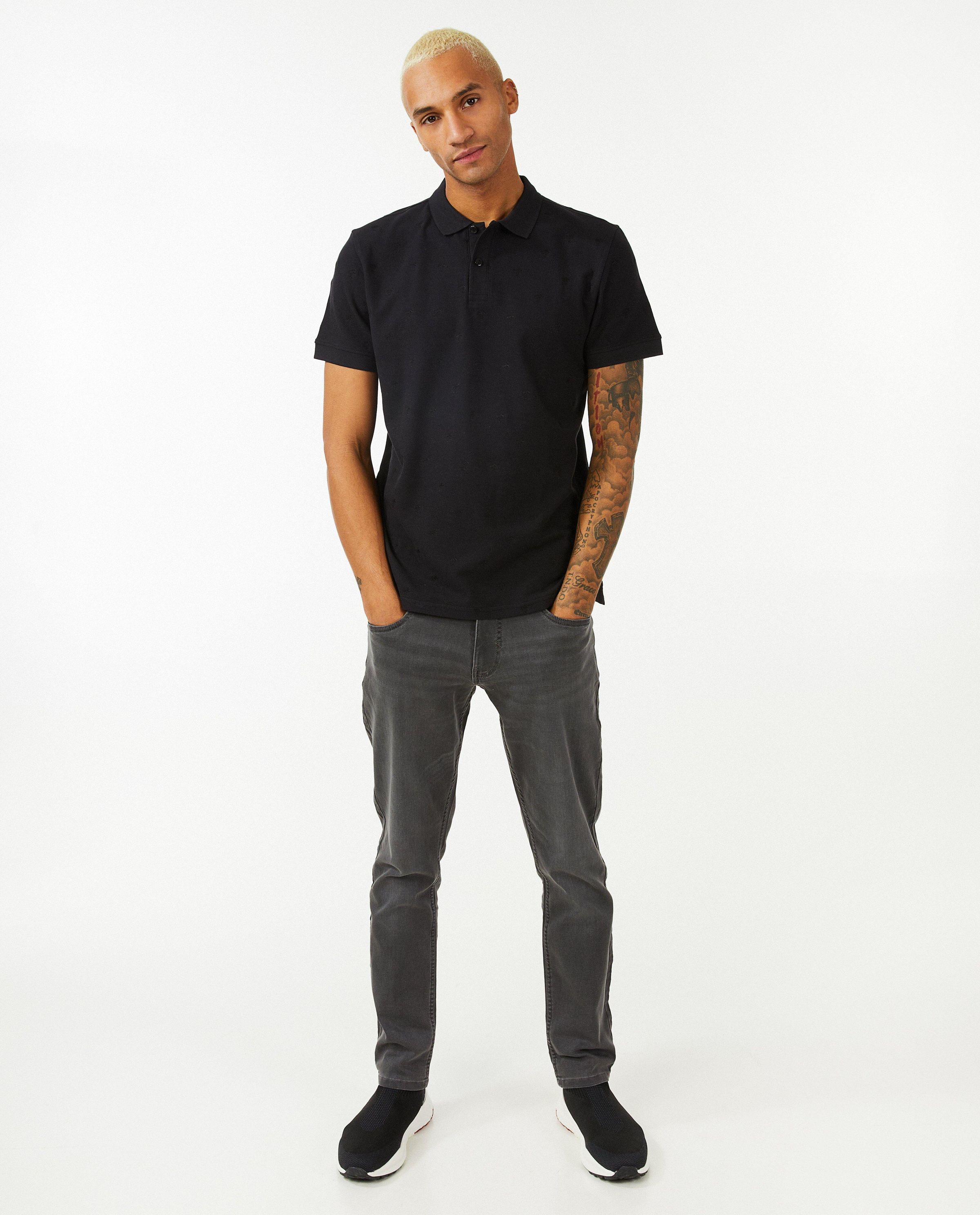 Zwarte polo met print - Quarterback