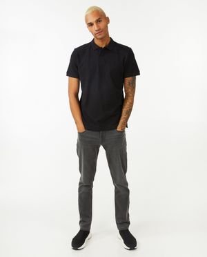 Zwarte polo met print - Quarterback