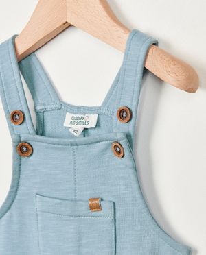 Broeken - Blauwe jumpsuit van sweatstof