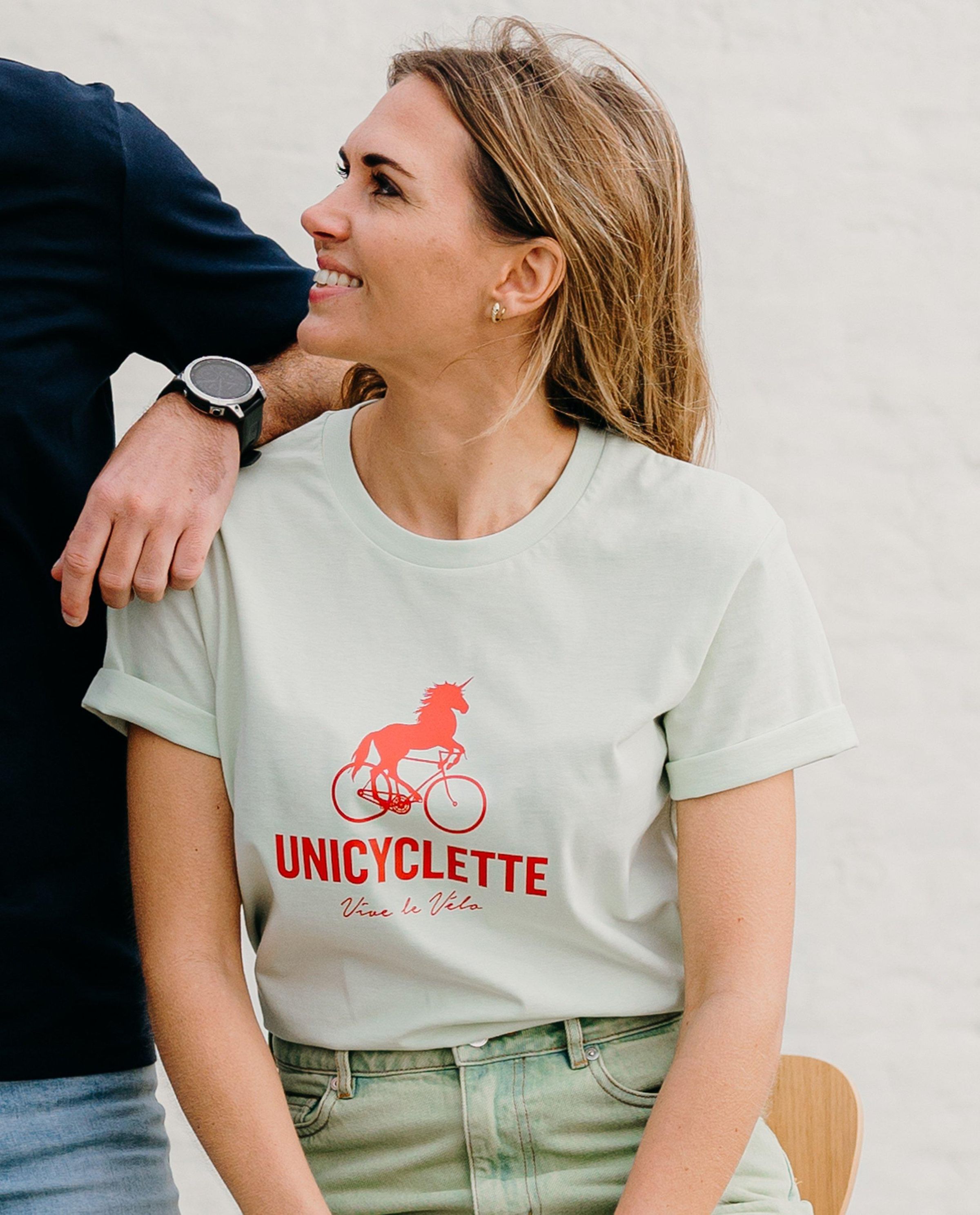 T-shirt unicyclette, dames - Vive le v&eacute;lo