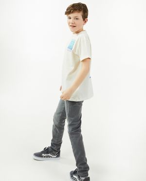 Offwhite T-shirt met print - Fish & Chips