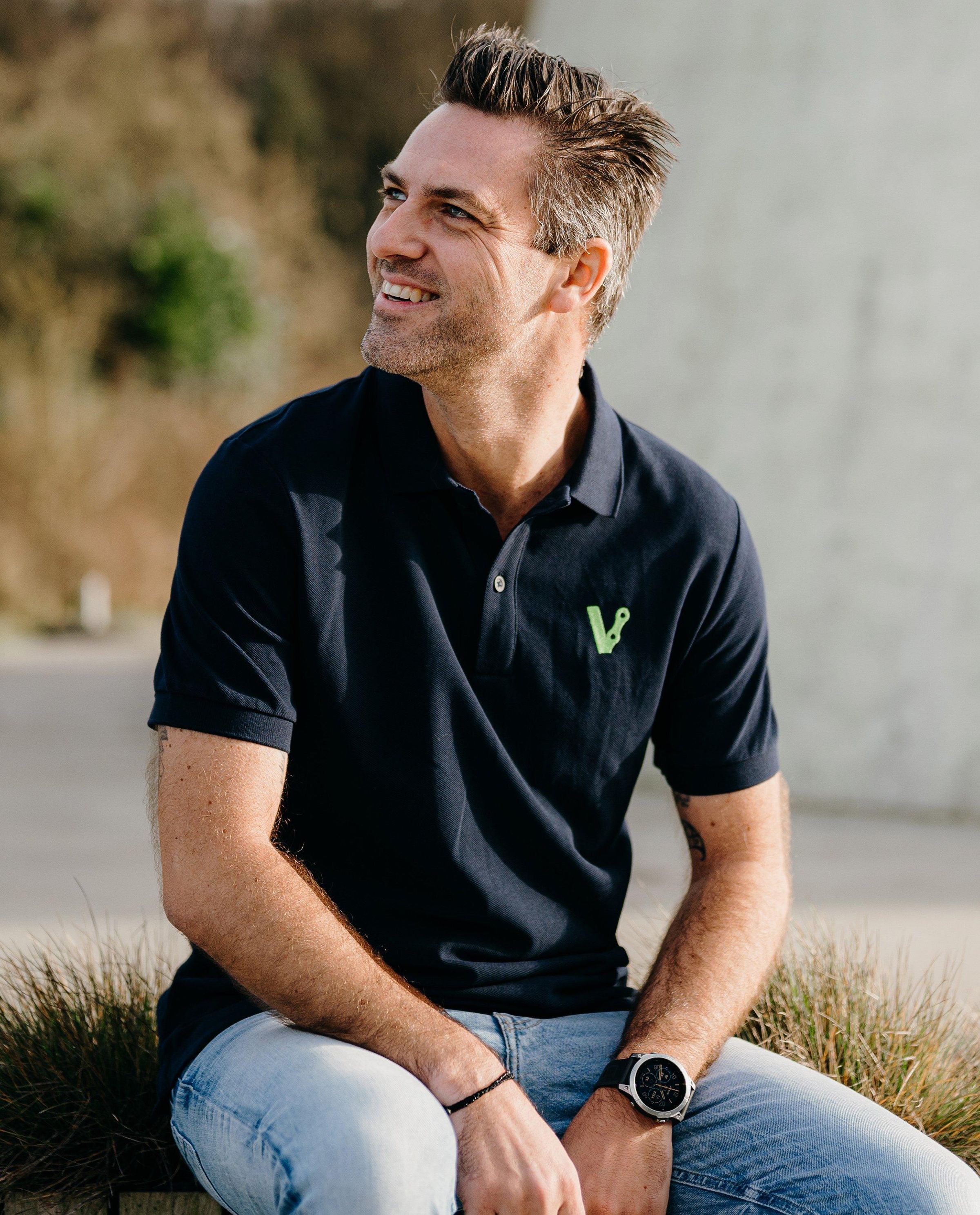 Polo met V-icon, heren - Vive le v&eacute;lo